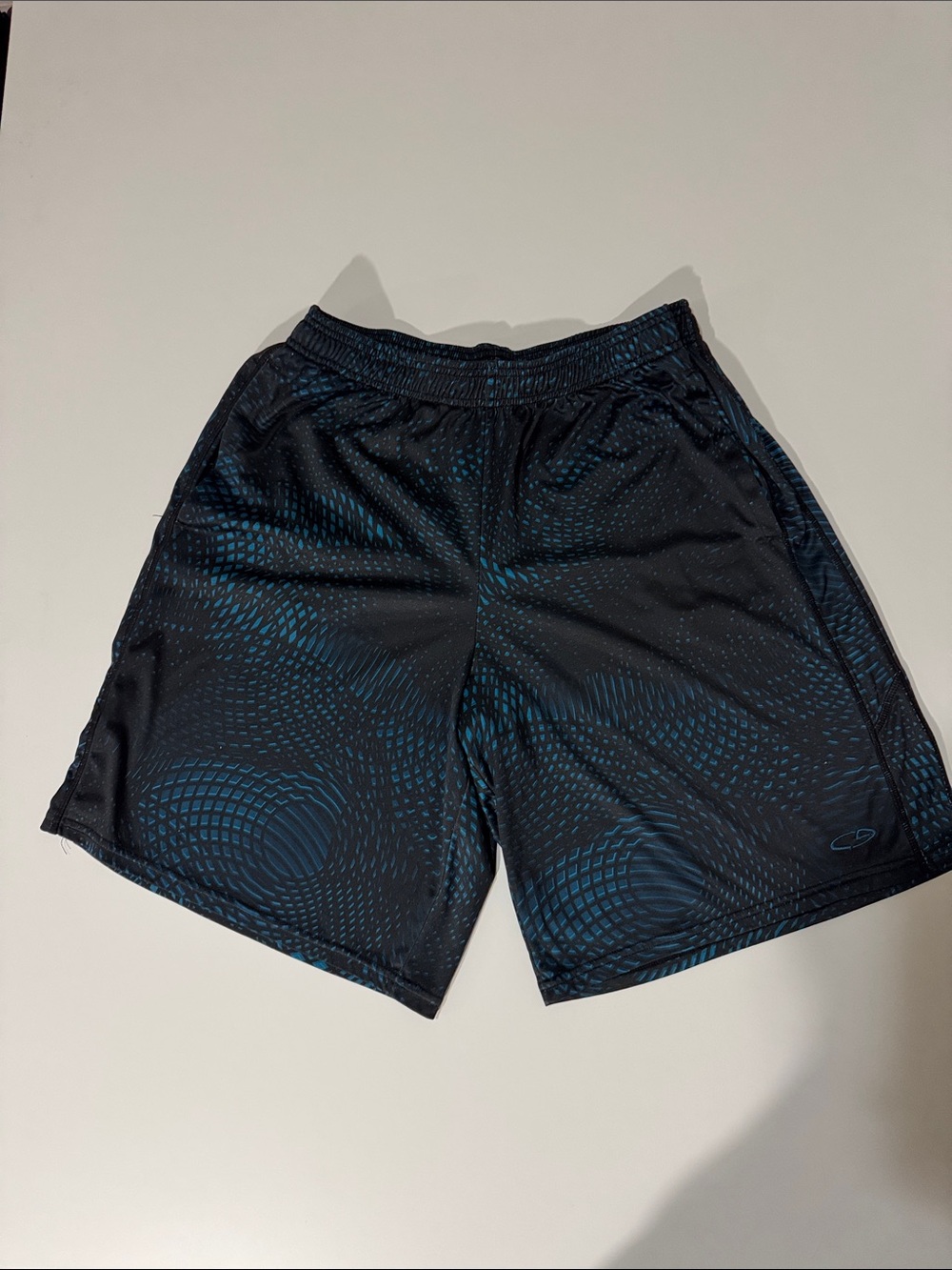 Champion Men's Black Athletic Shorts with Teal Accent